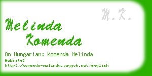 melinda komenda business card